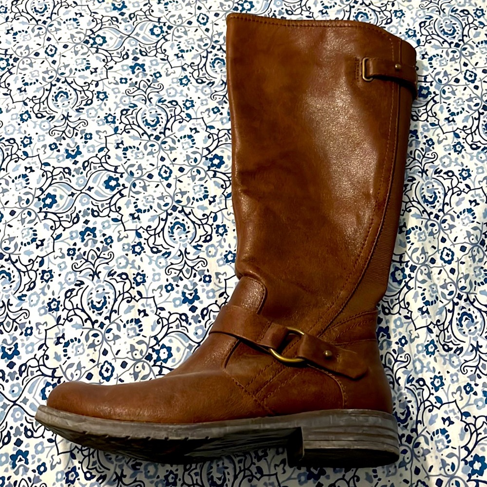Pair of brown heeled boots